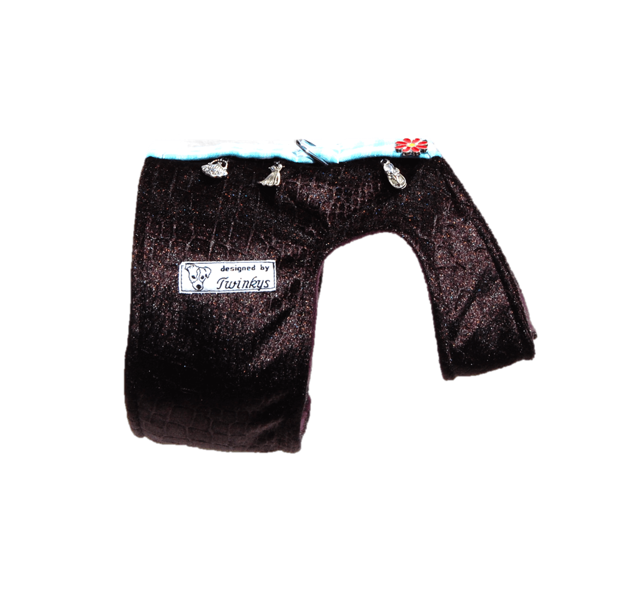 Softgeschirr M schwarze Samtoptik mit Modeaccessoires Softgeschirr M schwarze Samtoptik mit Modeaccessoires