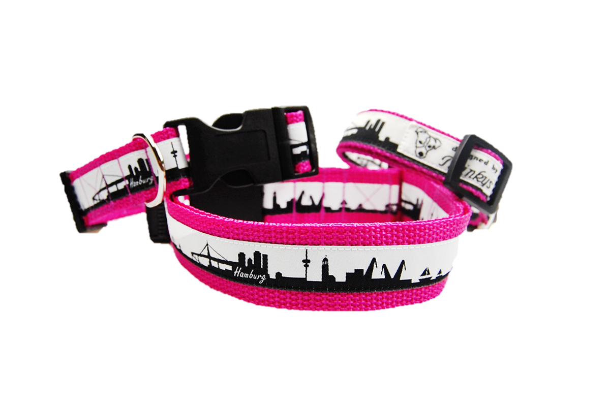 Hamburg Halsband Pink in verschiedenen Größen