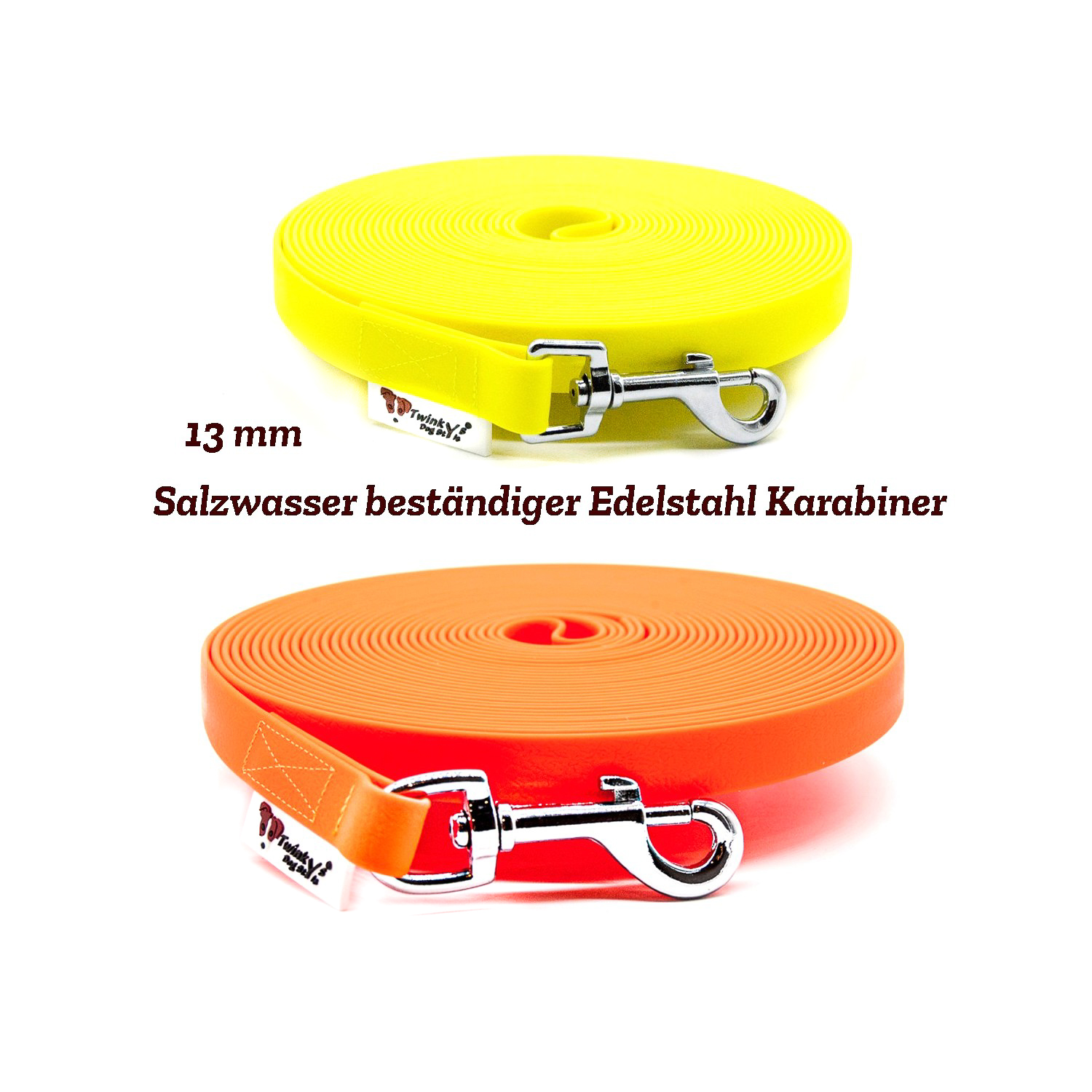 13 mm Schleppleine Wasserabweisend mit Karabiner aus Salzwasser beständigem Edelstahl