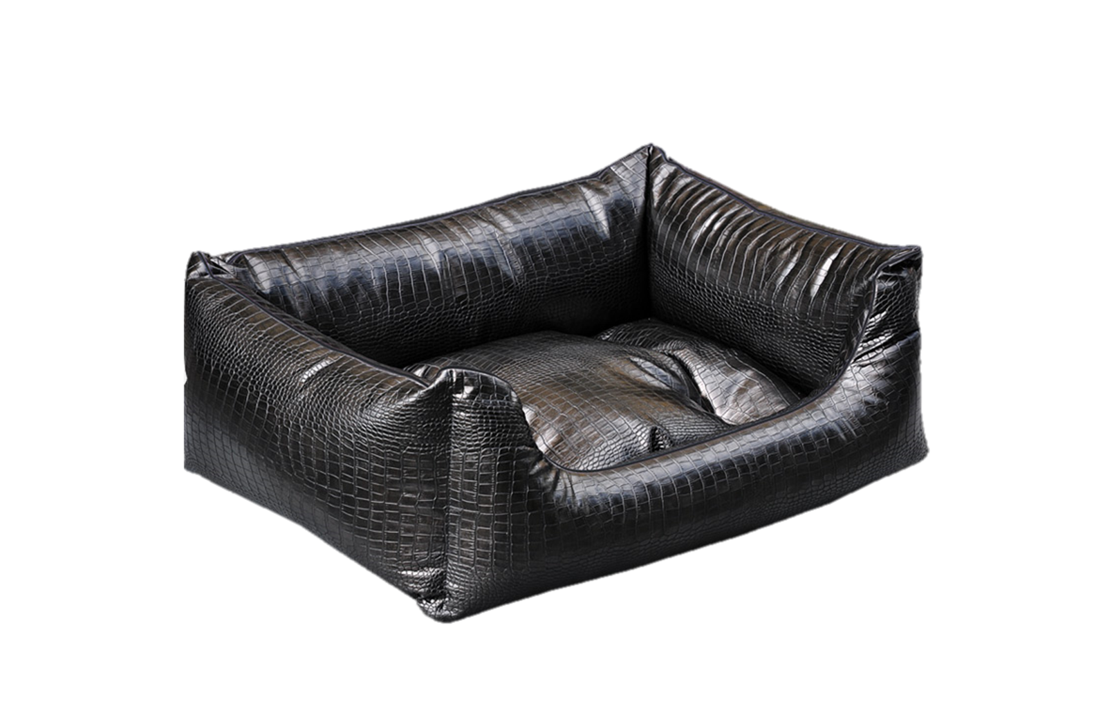 Hundesofa Kunstleder Kroko Anthrazit S 50 cm aus dem Hause Lillibed